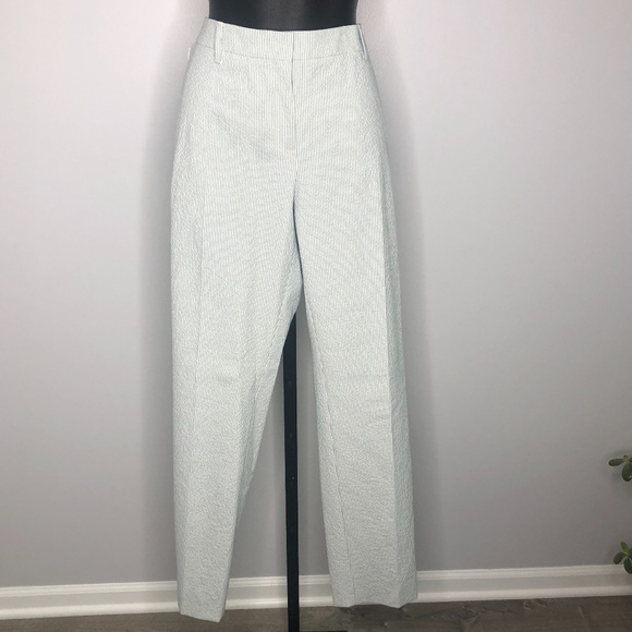 Akris Blue White Melvin Striped Cotton Trousers